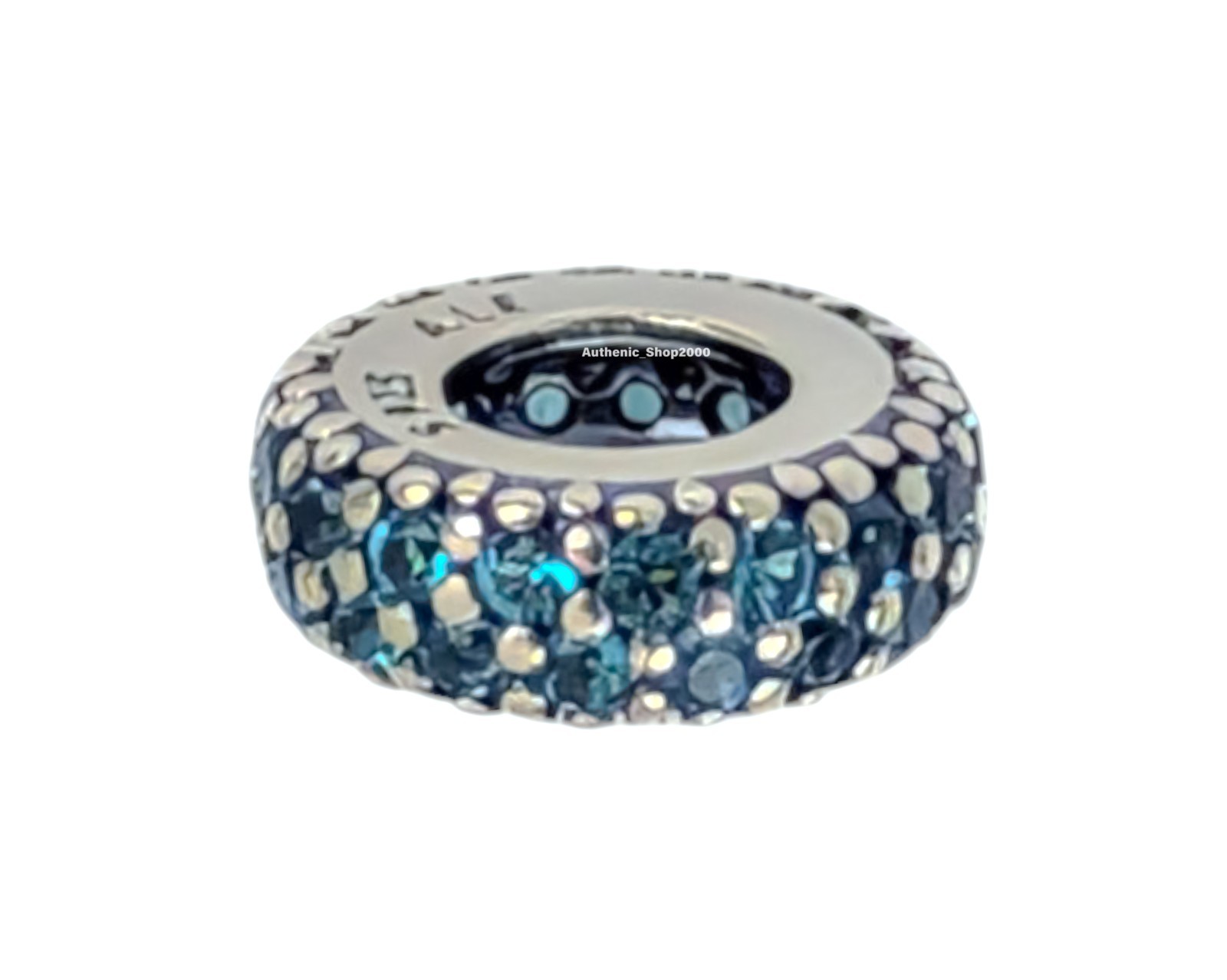 New 100% Authentic PANDORA 925 Ale Silver Ice Blue Stone Spacer Charm 791359C01