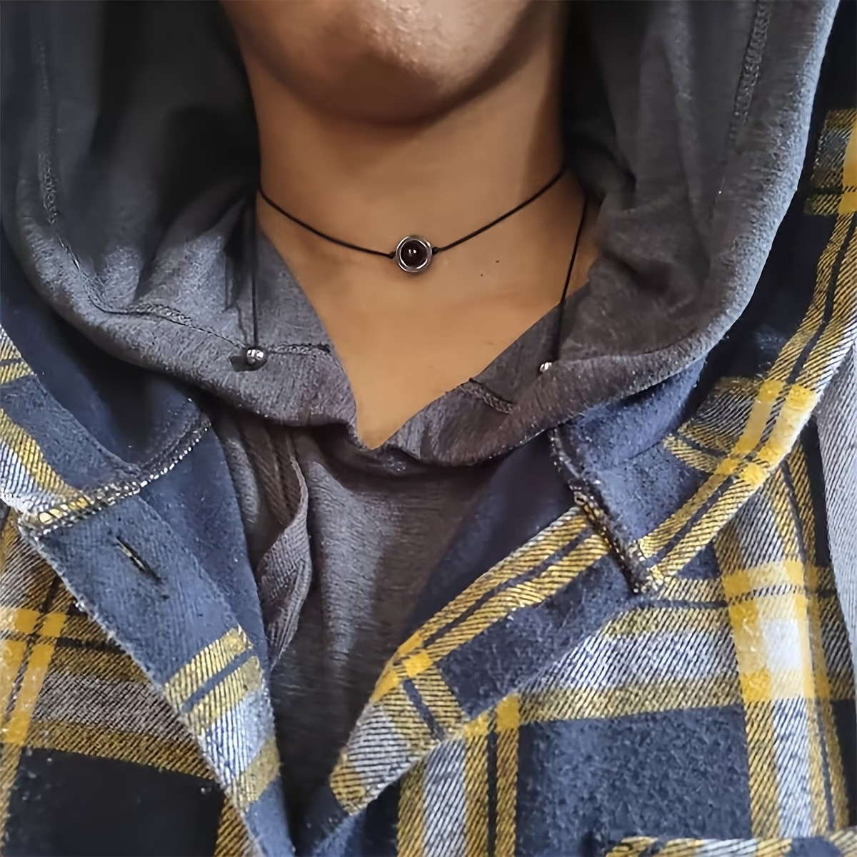 Black Obsidian Hematite Empath Protection Minimalist Crystal Pendant Necklace