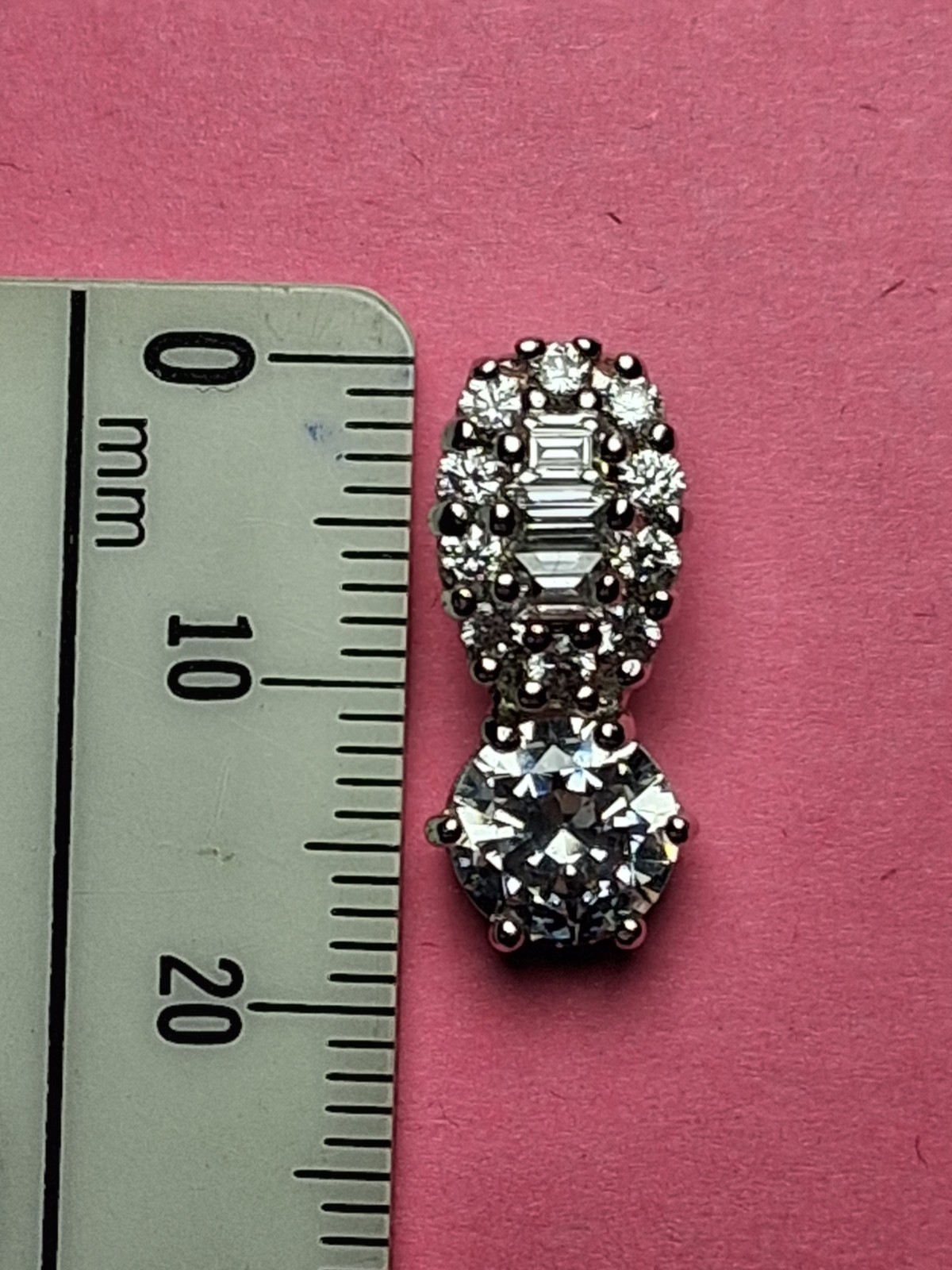 Classic Dangle 18mm X 7mm Sterling Silver .925 Cubic Zirconia Pendant (Lovely!)
