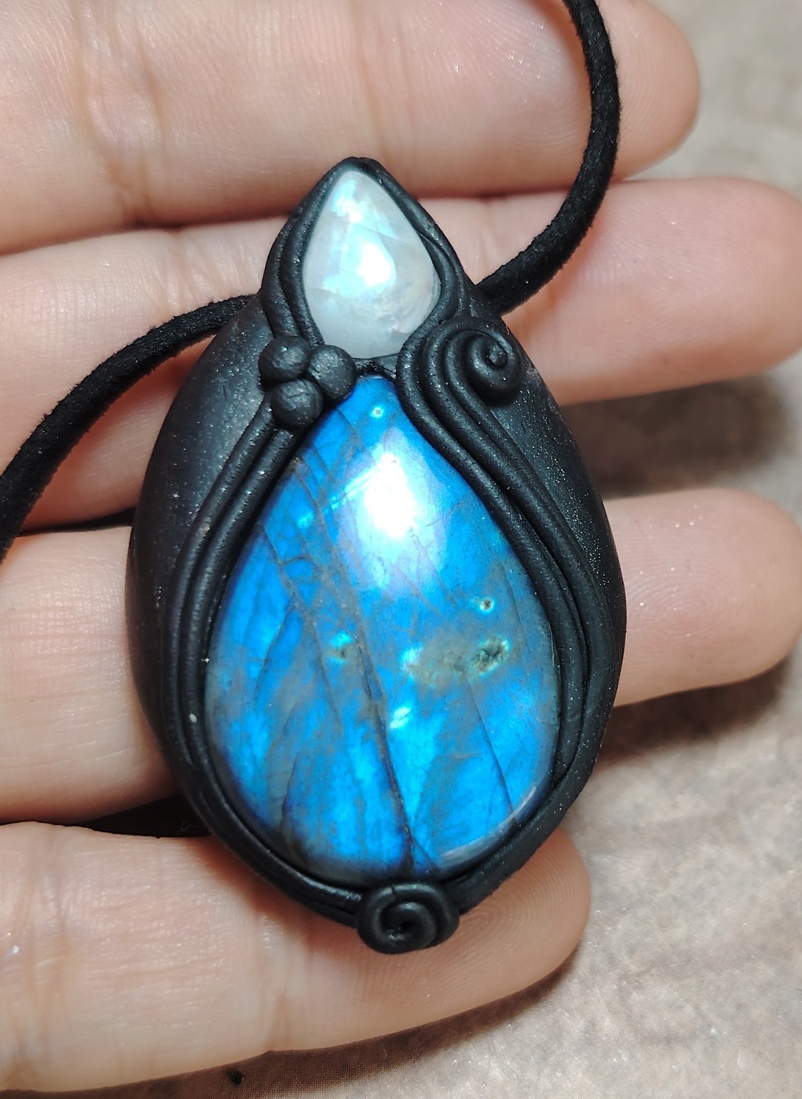 Lemurian Starseed Labradorite Crystal Necklace. 5d Awakening Spititual Jewelry