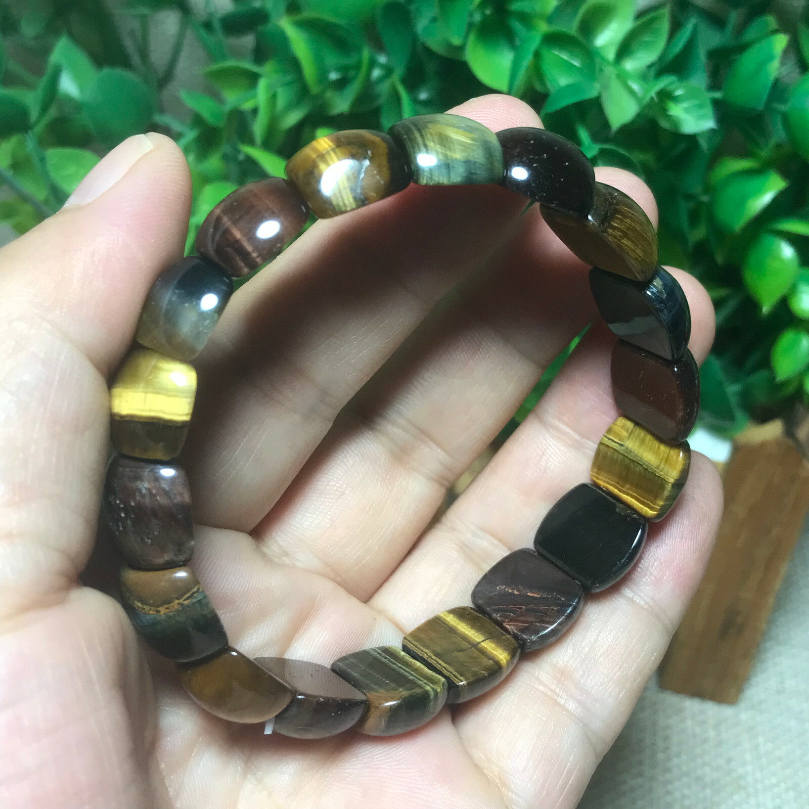 1PCS Natural Multicolor tiger eye Stone square Beads fit Yoga bracelet