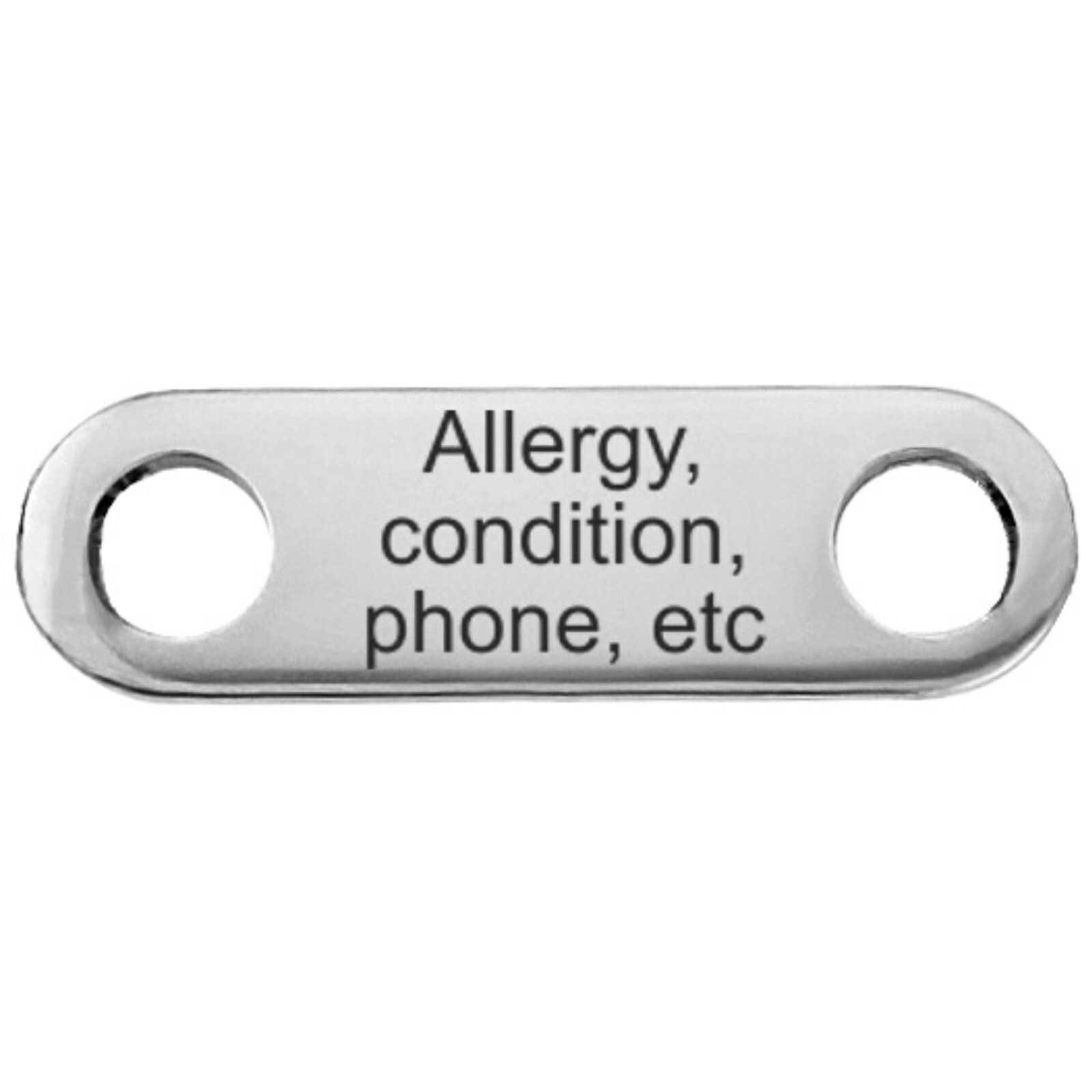 Personalised Medical ID Bracelet Charm Long Tag Custom Name Message Jewellery