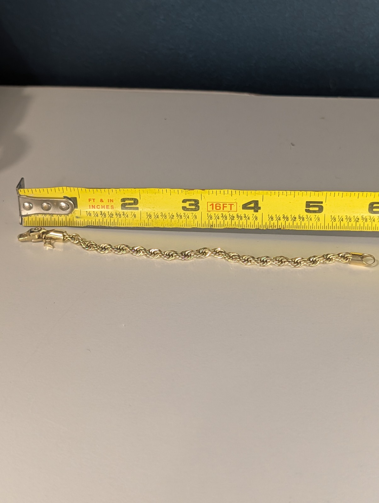 GLD Shop Yellow Gold Rope Chain Bracelet 6″ Monogram G Enamel Clasp & Star Charm