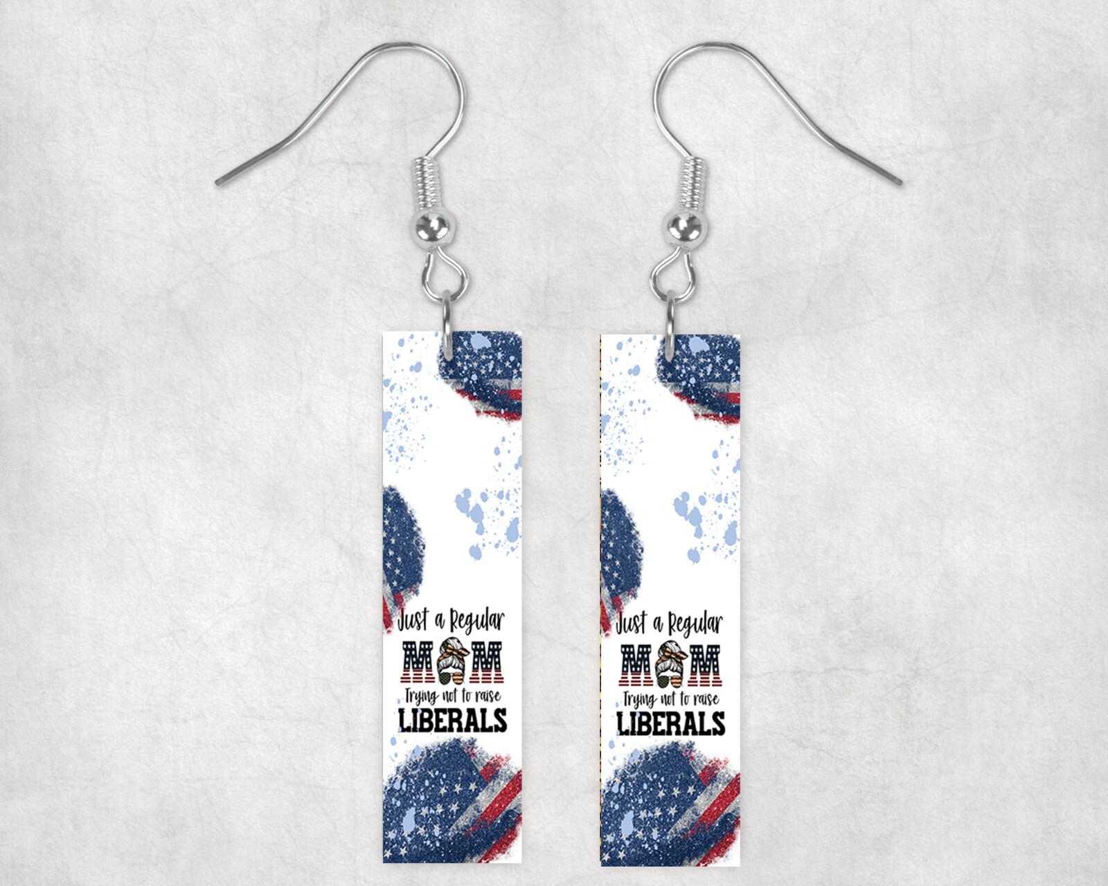 Earrings Just Regular Mom Trying not to Raise Liberals Wood Bar Earrings Jewelry