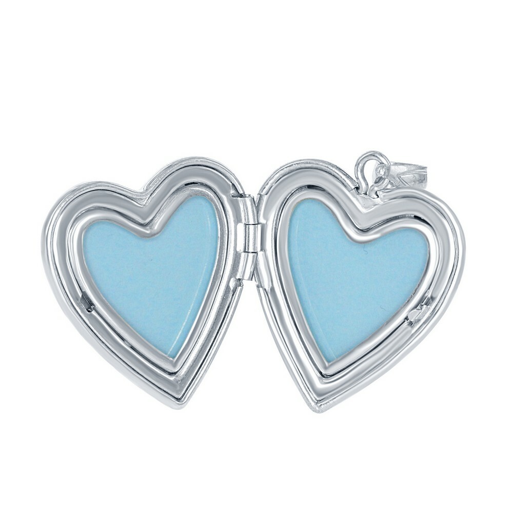 Sterling Silver Mother of Pearl Center Heart Locket
