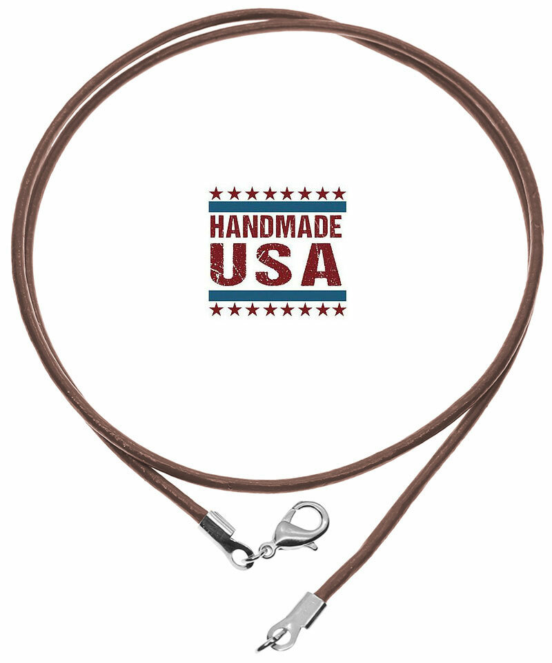 Brown Leather Cord Necklace Silver/Gold Clasp 16″ 18″ 20″ 22″ 24″ 26″ 28″ 30″