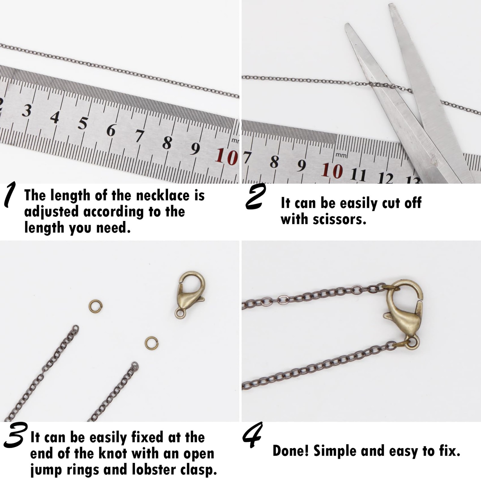 EuTengHao 90ft Jewelry Making Chains Link Roll Bulk, 2mm Metal Necklace Chain…