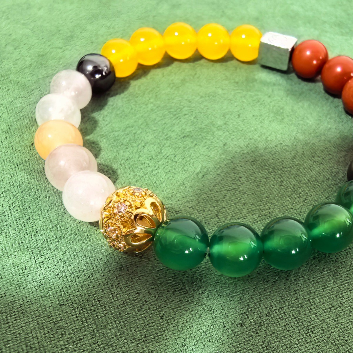 Custom Engraved Bracelet Agate Jasper Violet Stone Beads Name Jewelry Women Gift