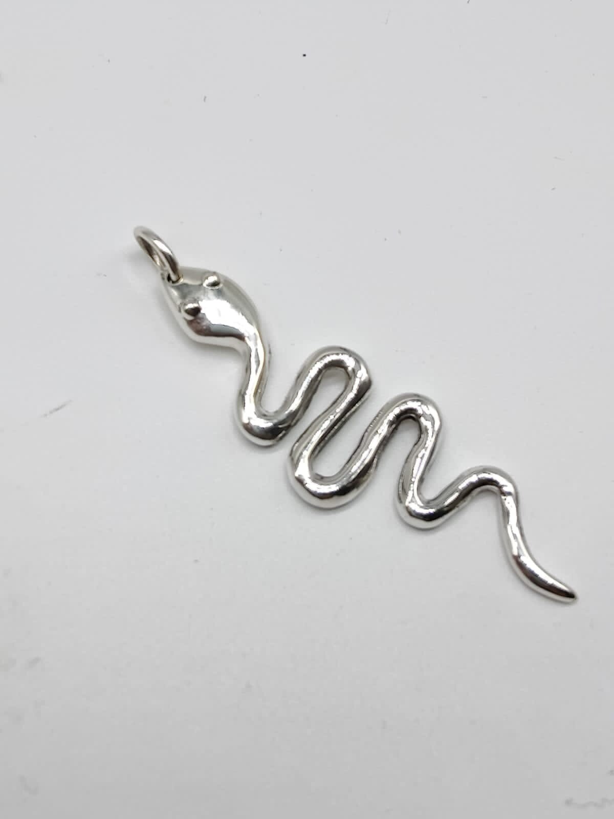 solid sterling silver Snake pendant-2.25 inches long-New-USA vendor