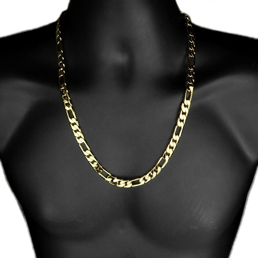 Unisex 18K Gold Filled Hypo-allergenic Italian 4mm Figaro Chain Necklace Z139G