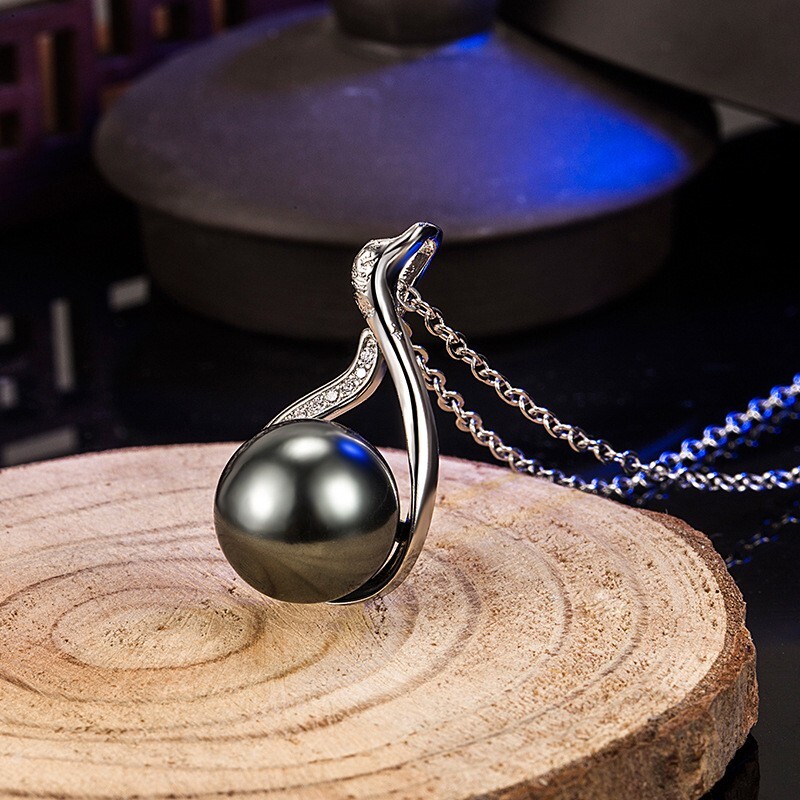 9-10MM GENUINE NATURAL PERFECT ROUND BLACK TAHITIAN PEARL NECKLACE 18 INCHES