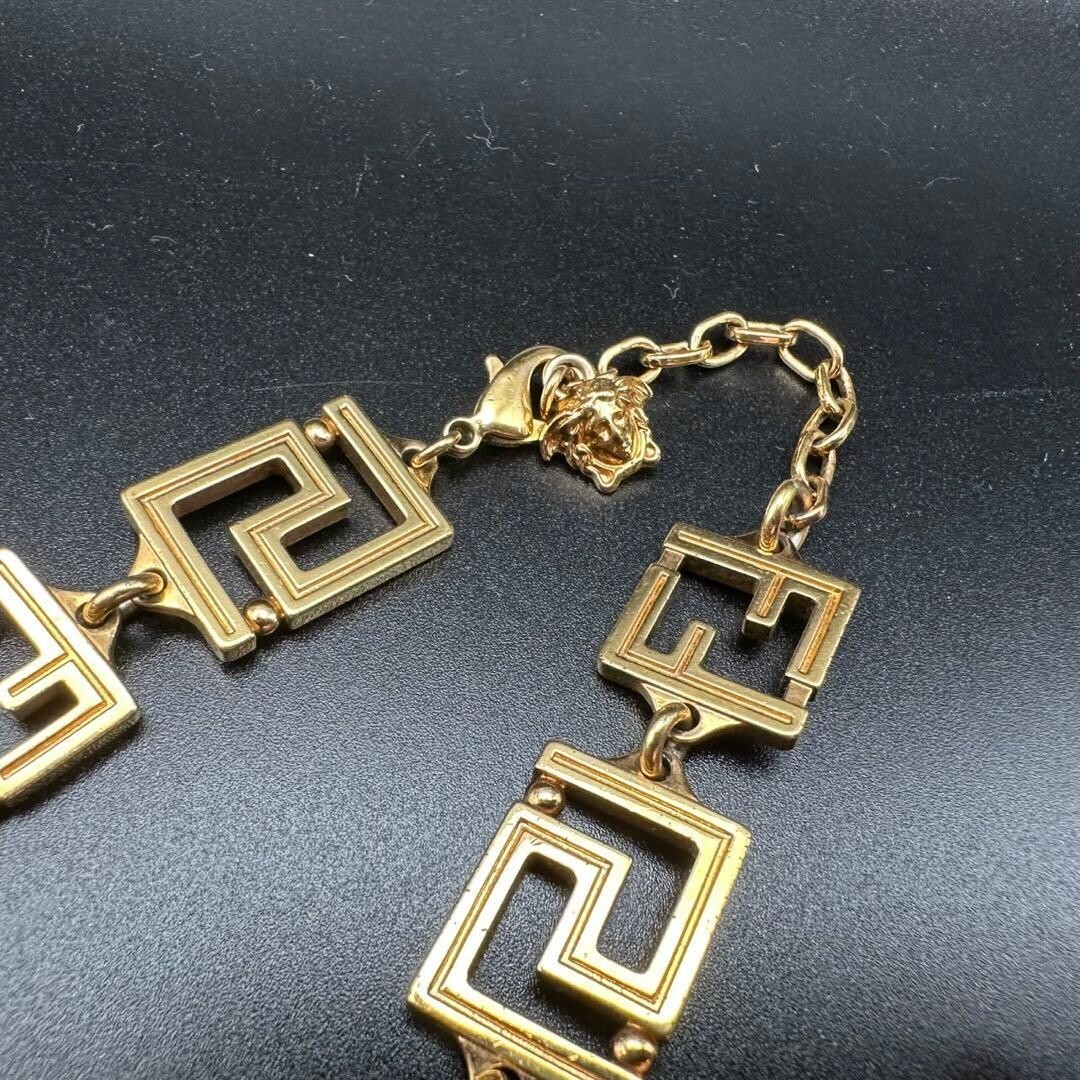 FENDACE Fendi Versace Gold Statement Logo Necklace Boxed Unisex 17.7in 2159