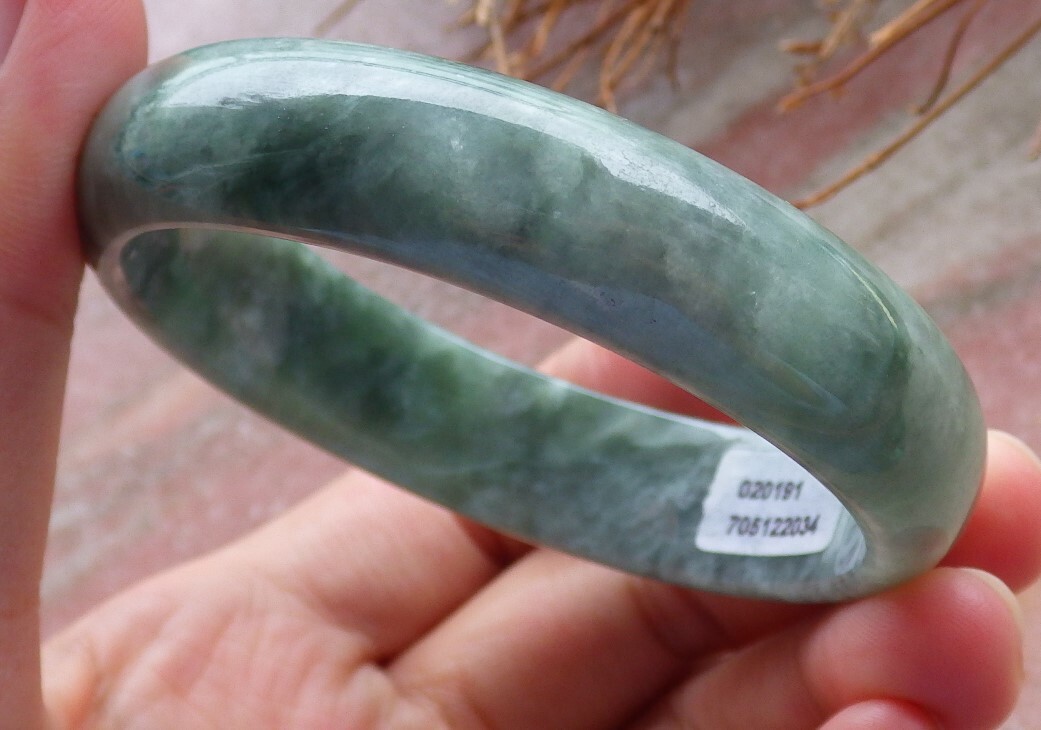 Certified Green Burma 100% Natural A JADE Jadeite Bangle Bracelet 53mm 手镯 670197