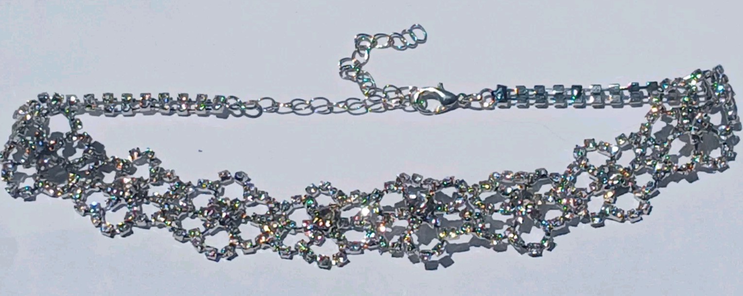 Lace rhinestone choker Showstopper Necklace Lots Of Sparkle Shining