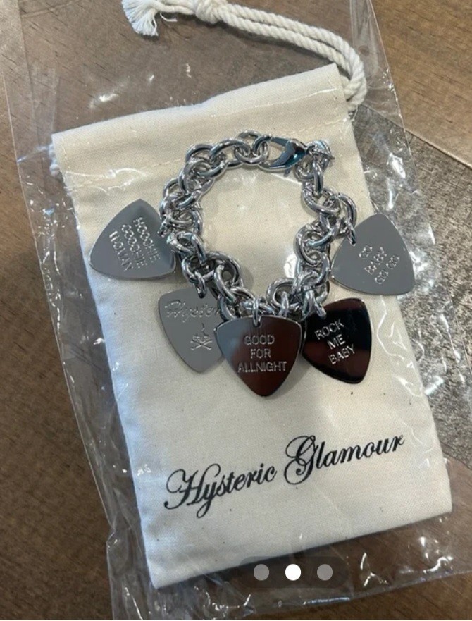 Hysteric Glamour Guitar Pick Charm Bracelet + Bag USA SELLER