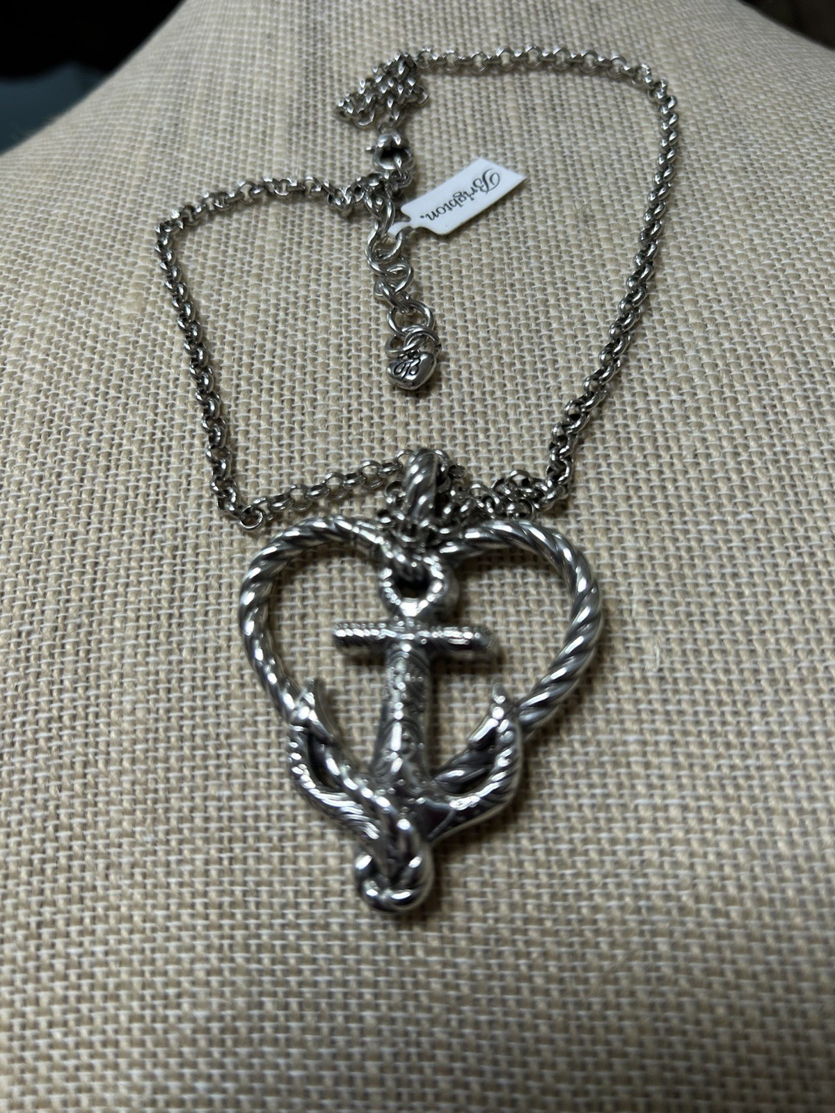 Brighton Anchored in Love Anchor Heart Pendant Necklace 18–20” Adjustable