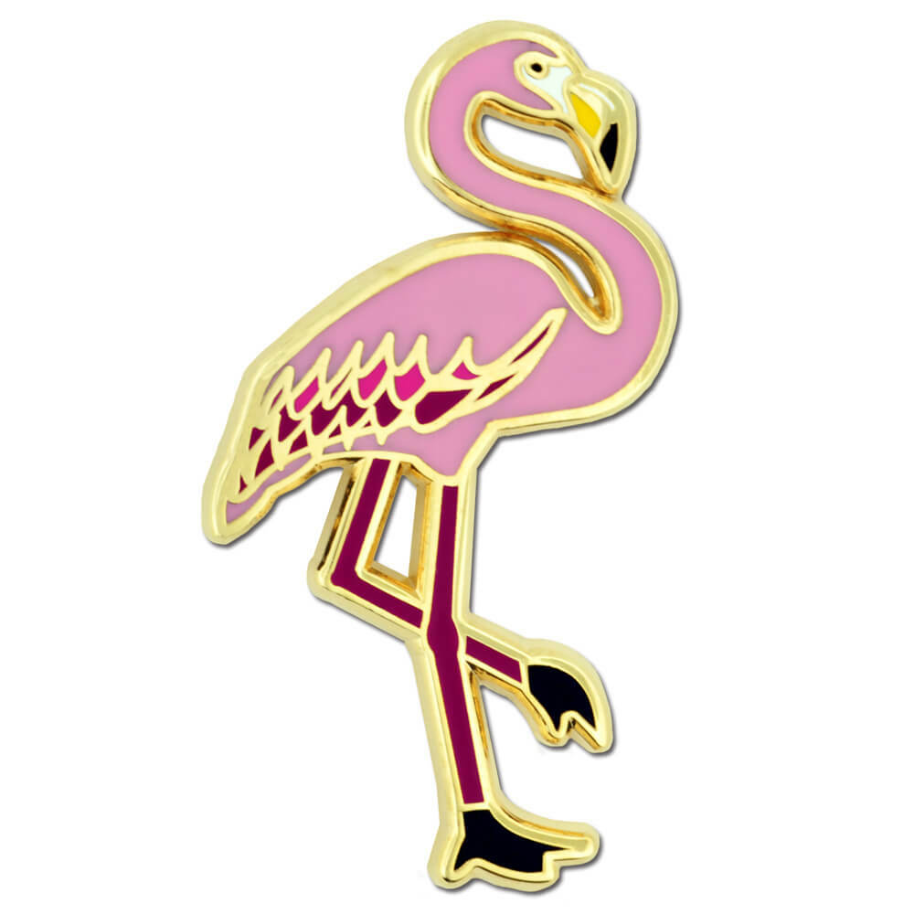 PinMart’s Pink Flamingo Tropical Bird Animal Enamel Lapel Pin