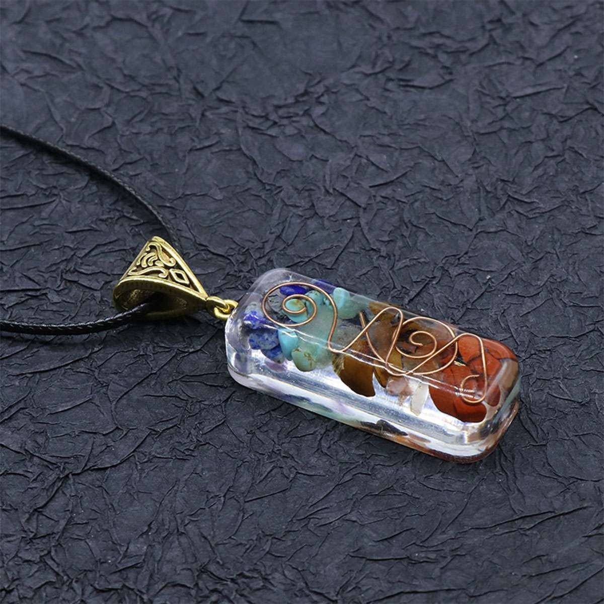 7 Chakra Healing Pendant Natural Stone Energy Protection Women Men Necklace Gift