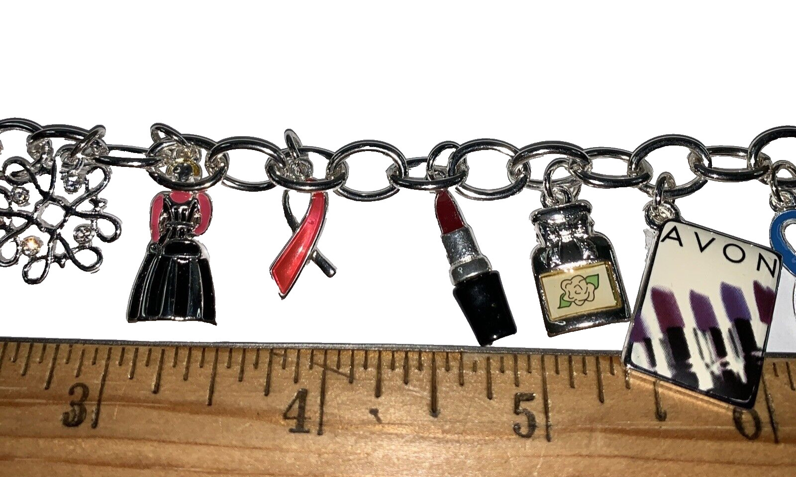 Avon 125th Anniversary Silver Tone Charm Bracelet NIB