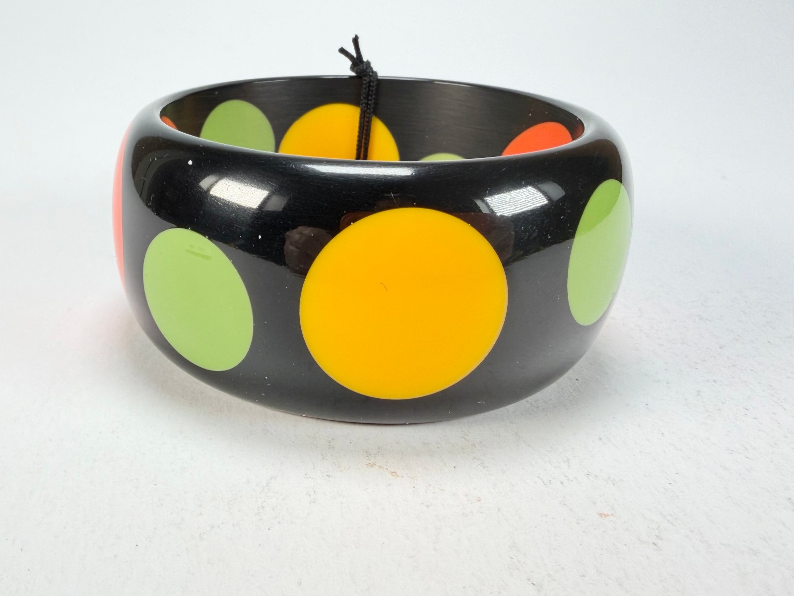 Marion Godart – BSX “Motif à Pois” Black & Mix Colours Solid Round 3.4cm Bangle