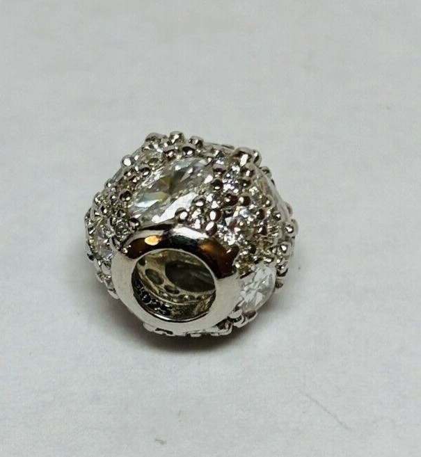 Gnoce Sterling 925 Silver Always with You Pure White CZ Bead Charm – .09