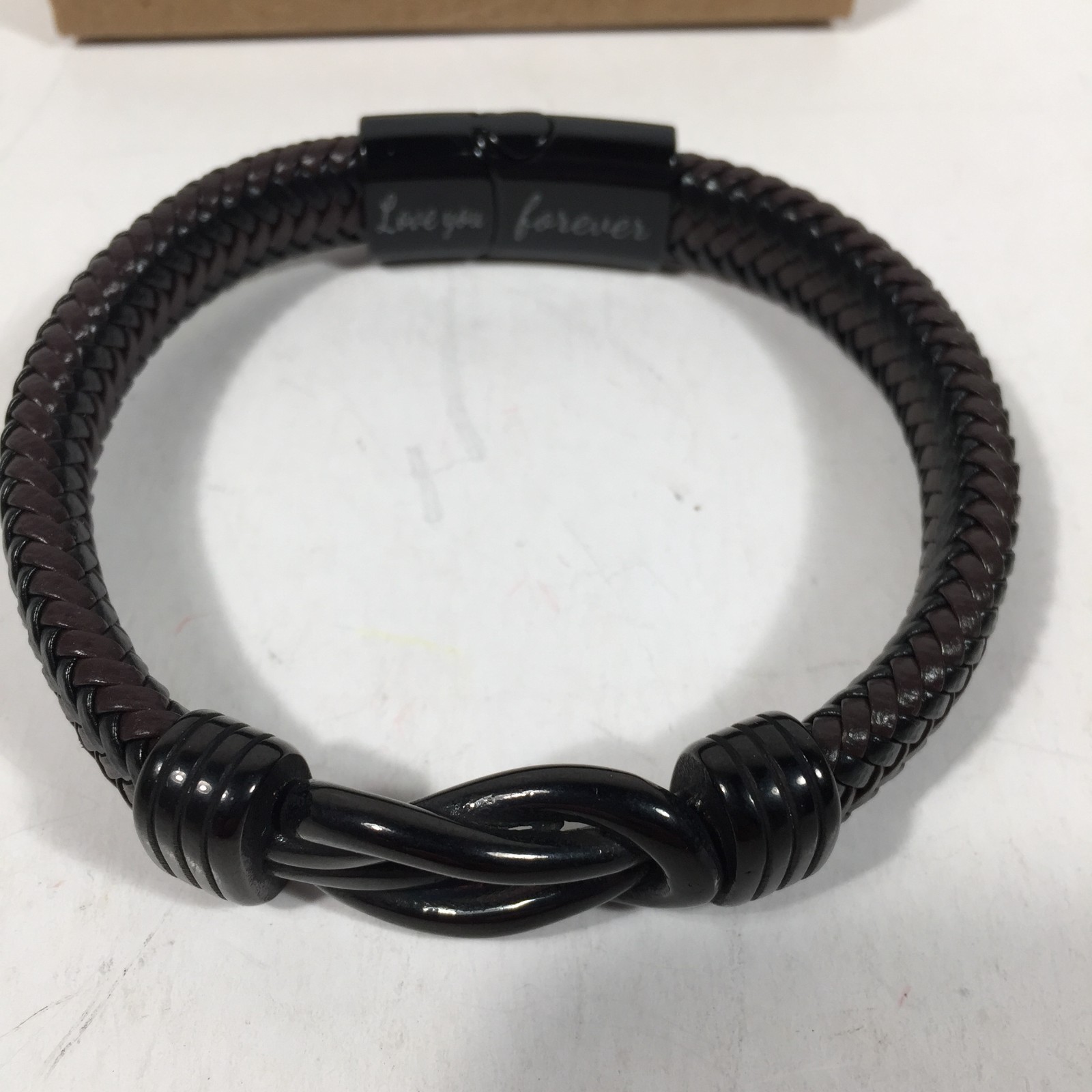 Men’s or Women’s Infinity-Love You Forever Bracelet Brown/Black Braided Leather