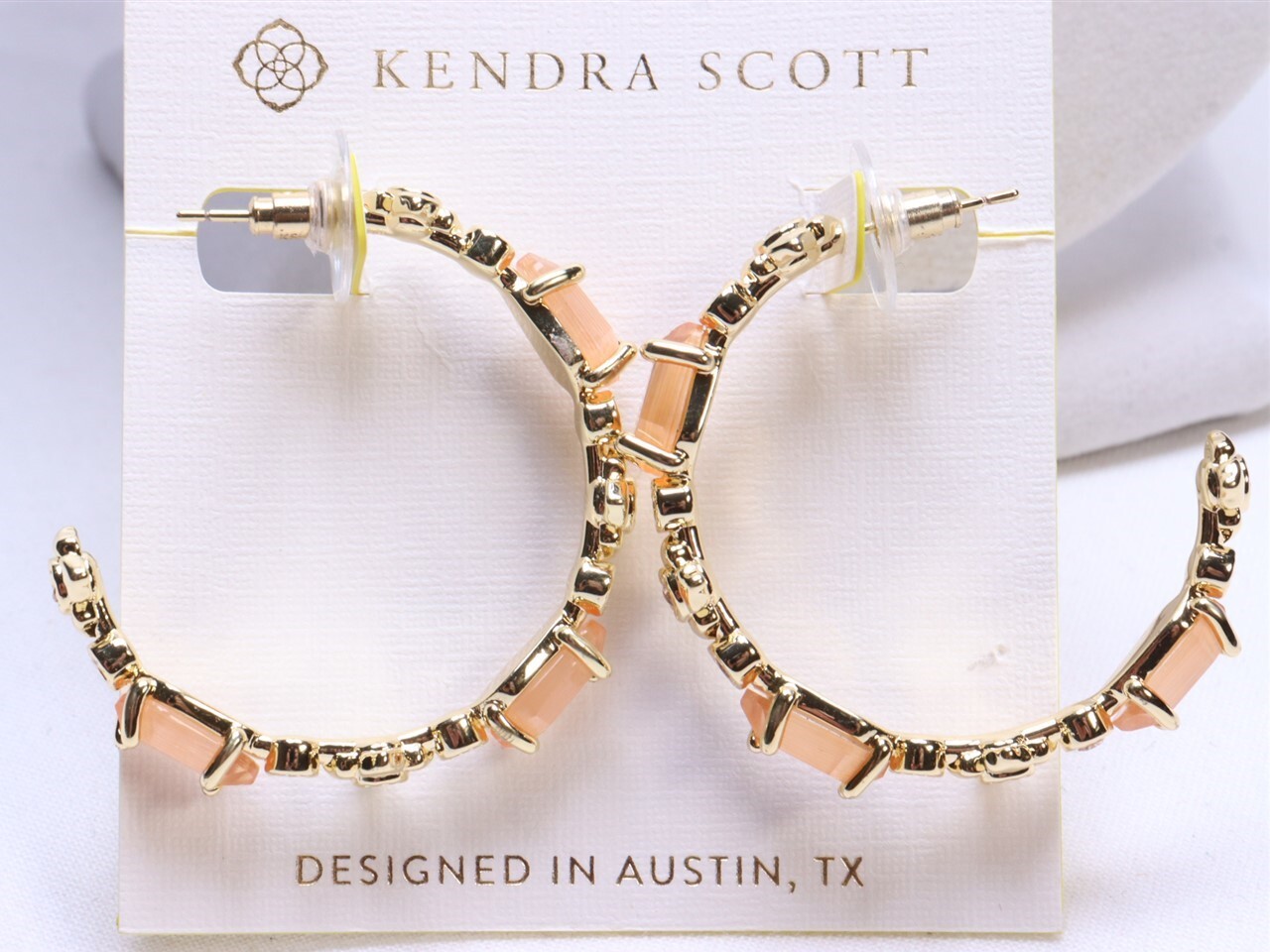 Kendra Scott June Mix 14K Gold Over Brass Statement Hoop Earrings – Coral Orange