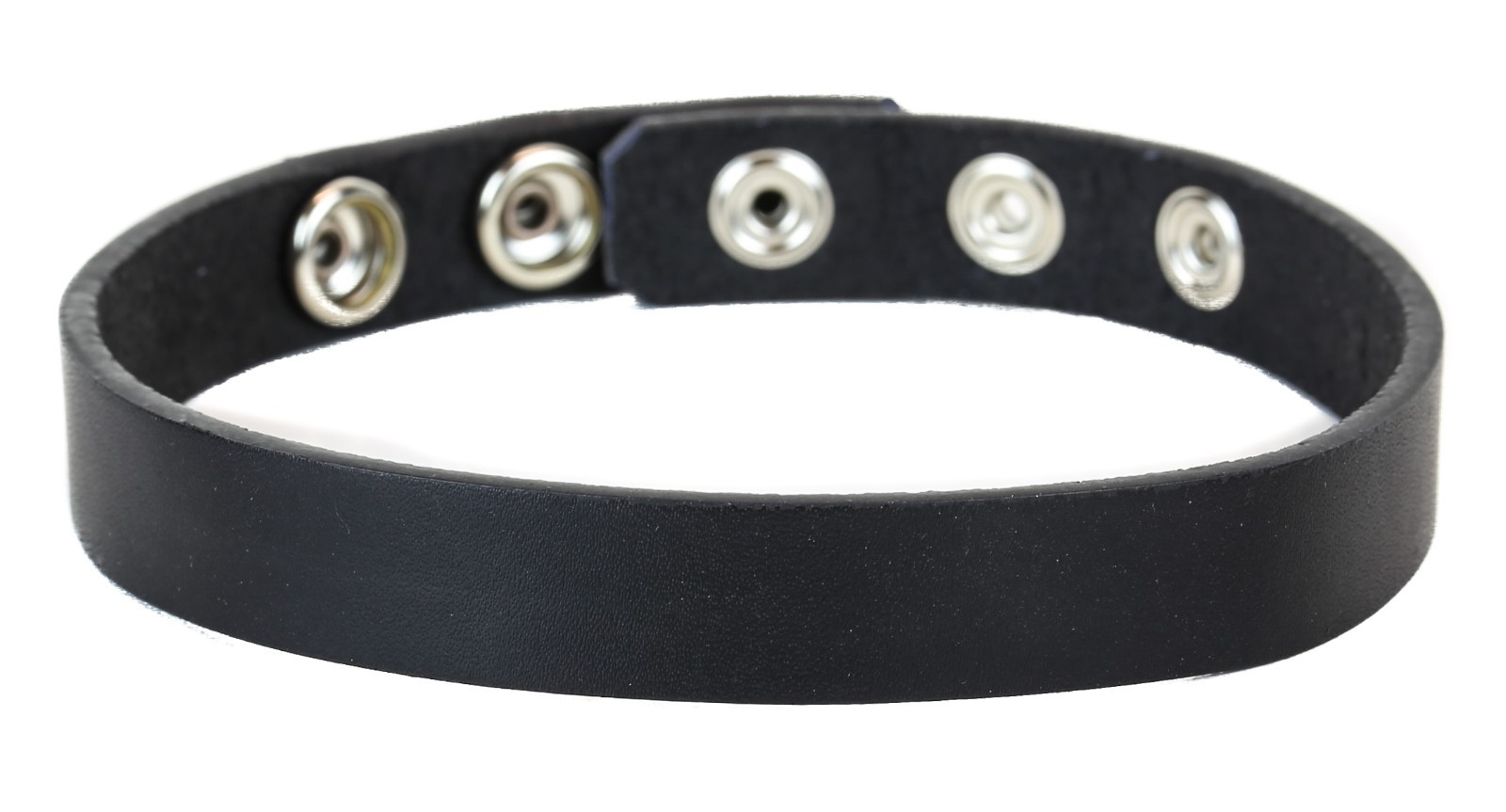 Genuine Leather Plain Arm Band Single Row 3 Snap Fetish BDSM Freddy Queen