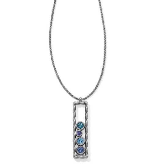 NWTag Brighton HALO RHYTHM Silver Blue Purple Necklace Reversible MSRP $68