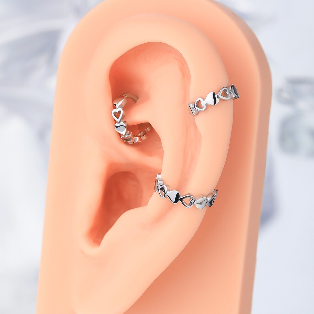 16G Helix Piercing Jewelry Heart Cartilage Earring 316L Surgical Steel Lip Rings