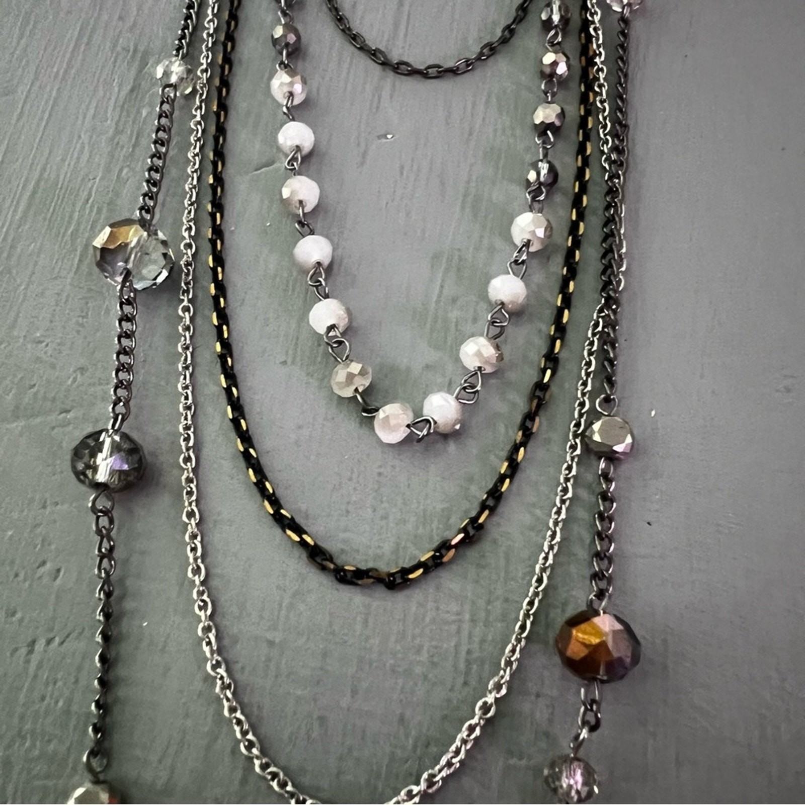 Express Multi Chain Layered Beaded Necklace