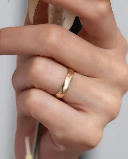 Gold 1mm-2mm-3mm-4mm-5mm-6mm Thin Wedding Band Wedding Stacking Ring For Him/Her