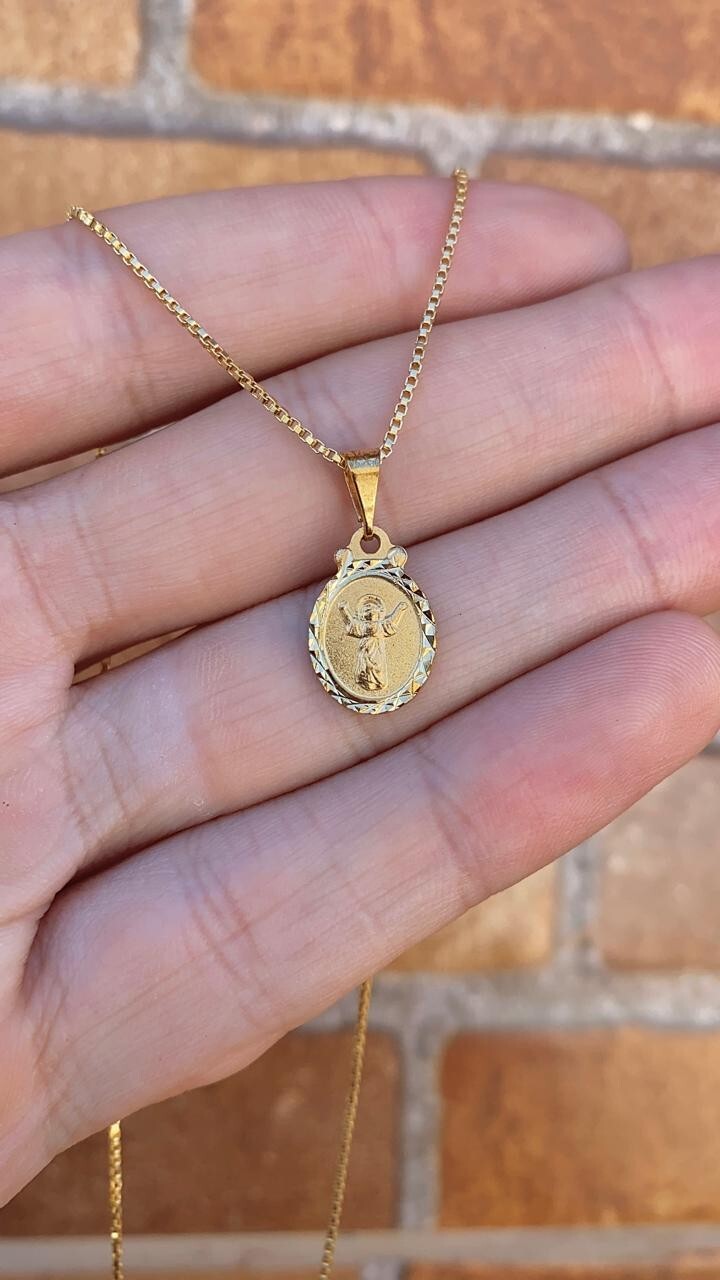 14K Gold Filled Divino Niño Necklace 16″ Toddler Gift Kids Cadena Oro Laminado
