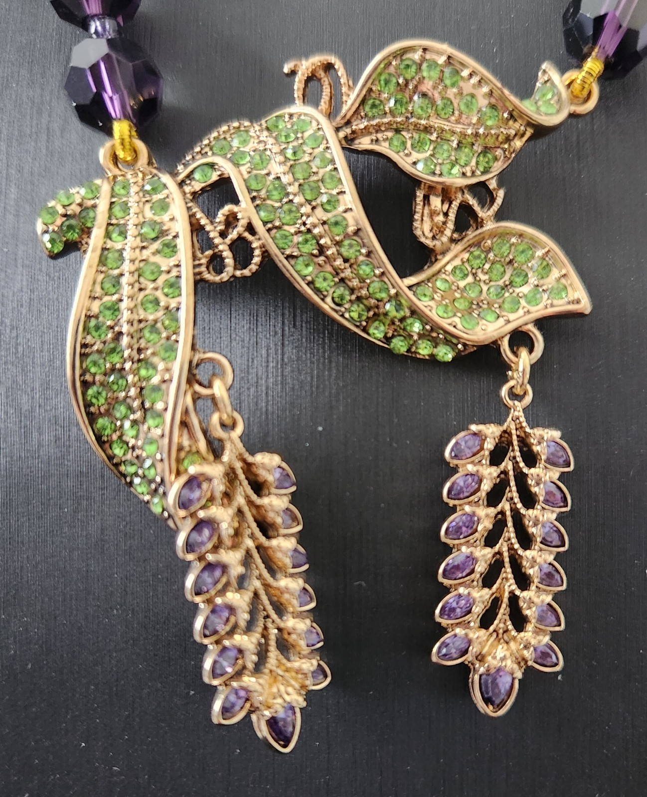 Heidi Daus Inspired Enchanted Wisteria Purple Floral Necklace