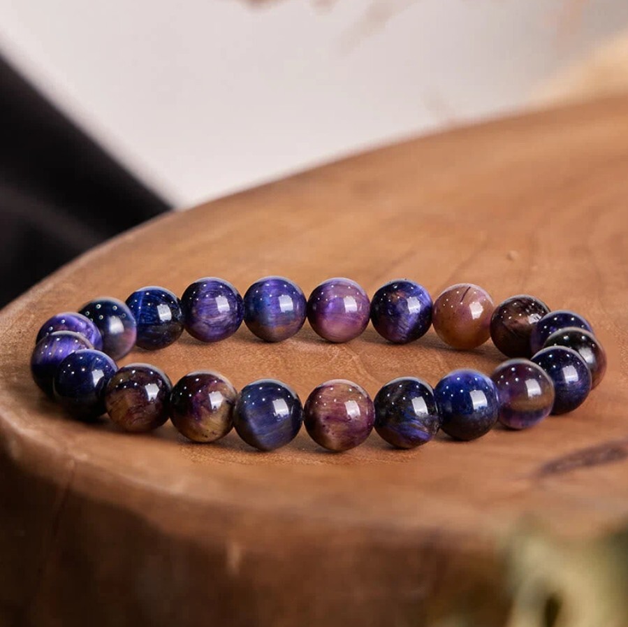 Natural Sugilite Round Beads Bracelet Purple and Blue Healing bracelet Gift