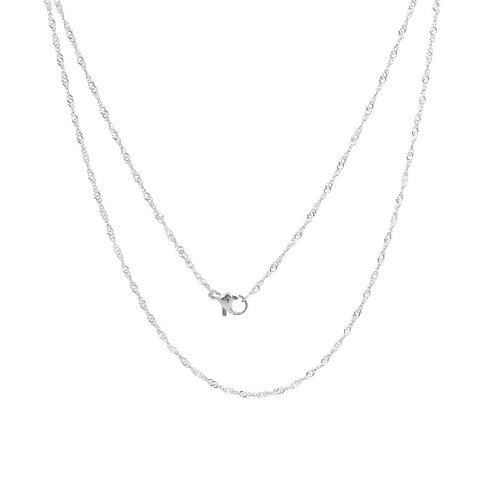 Stainless Steel Braided Rope Chain Silver Tone 50.5cm(19.5) long,1.7mm