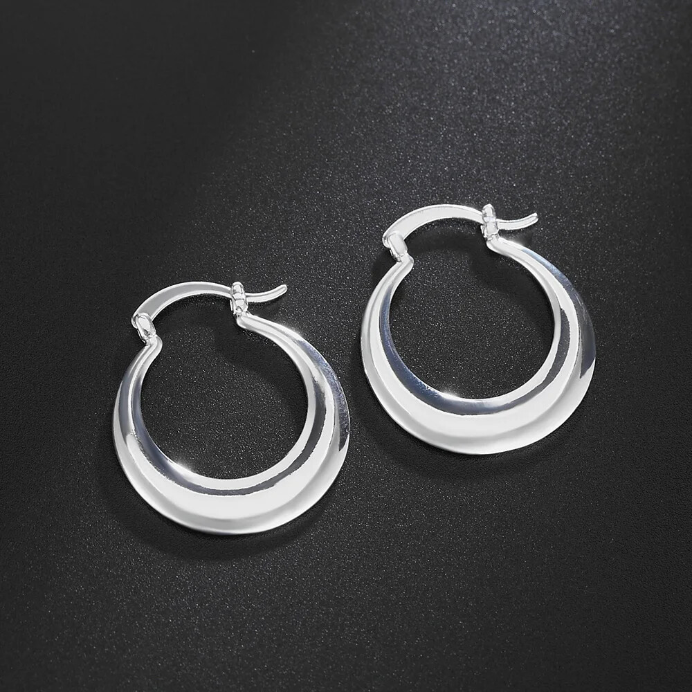 CHSHINE 3cm 925 Sterling Silver Earrings Fashion big hoop Beautiful Jewelry