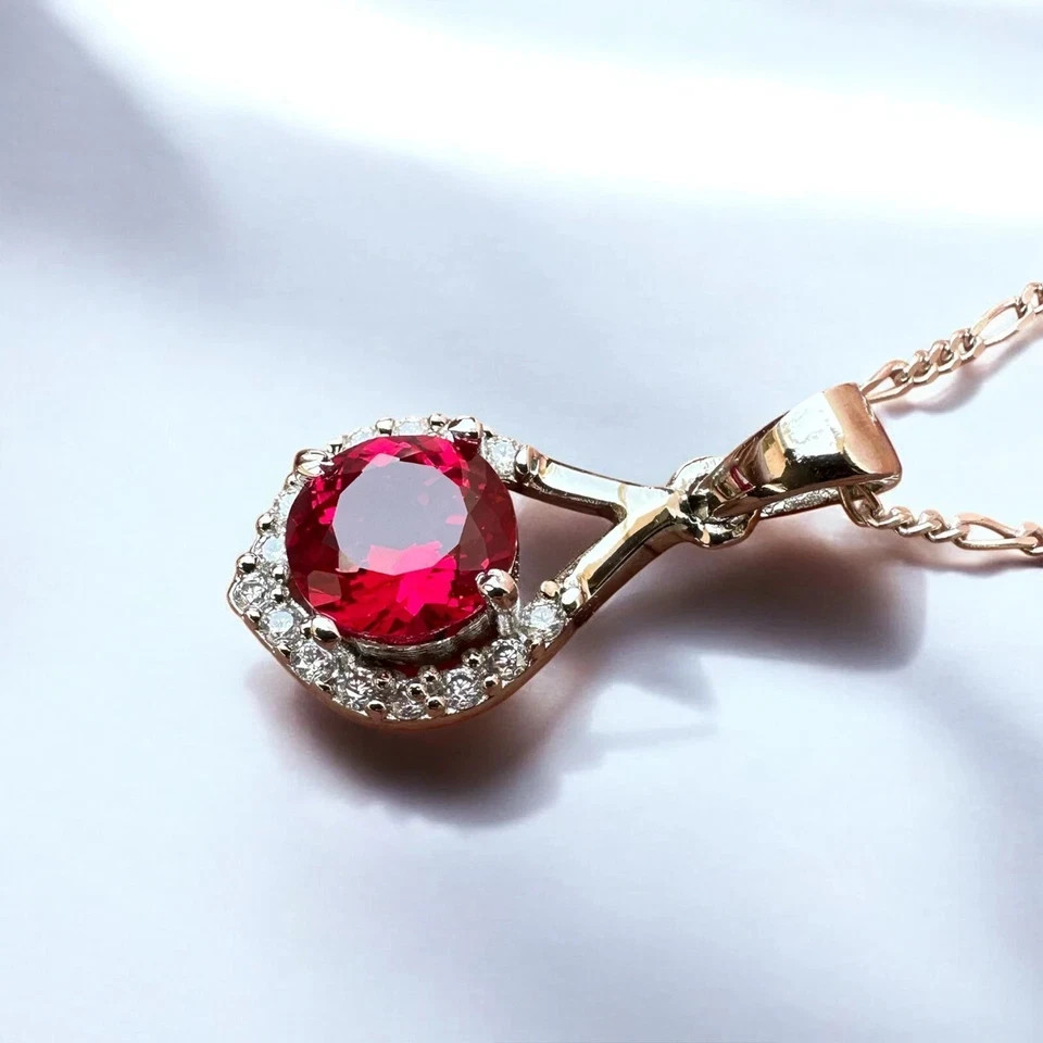Certified 13 Ct Natural Red Ruby Loose Gemstone Pendant In 925 Silver
