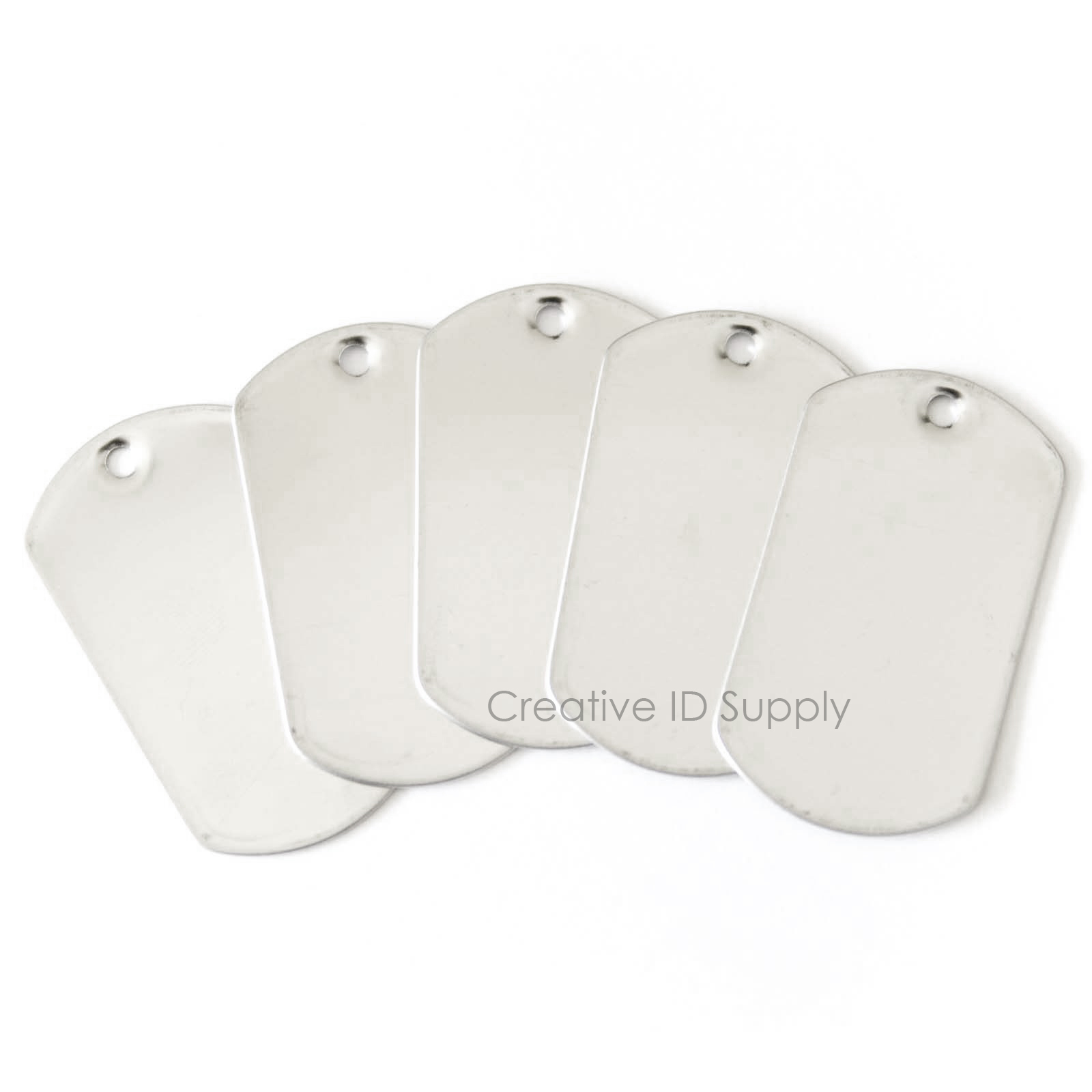 5 BLANK STAINLESS STEEL BLANK DOG TAGS SHINY OR MATTE MILITARY SPEC FREE SHIP