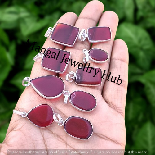 Buy Garnet Gemstone Pendants 925 Sterling Silver Plated Wholesale Lot Jewellery