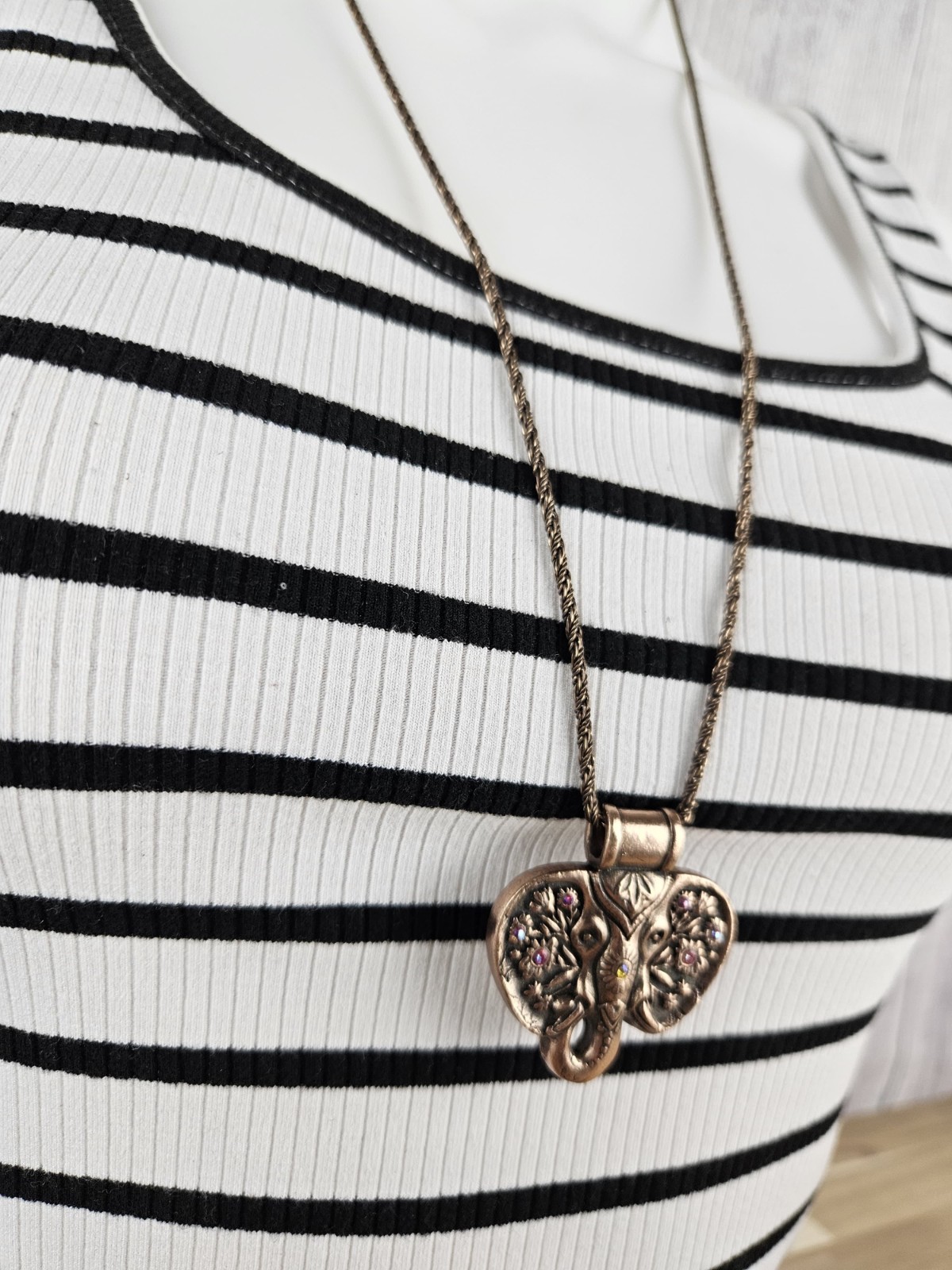 Alex and Ani Infused Energy 27 Inch Adjustable Necklace Elephant Pendant