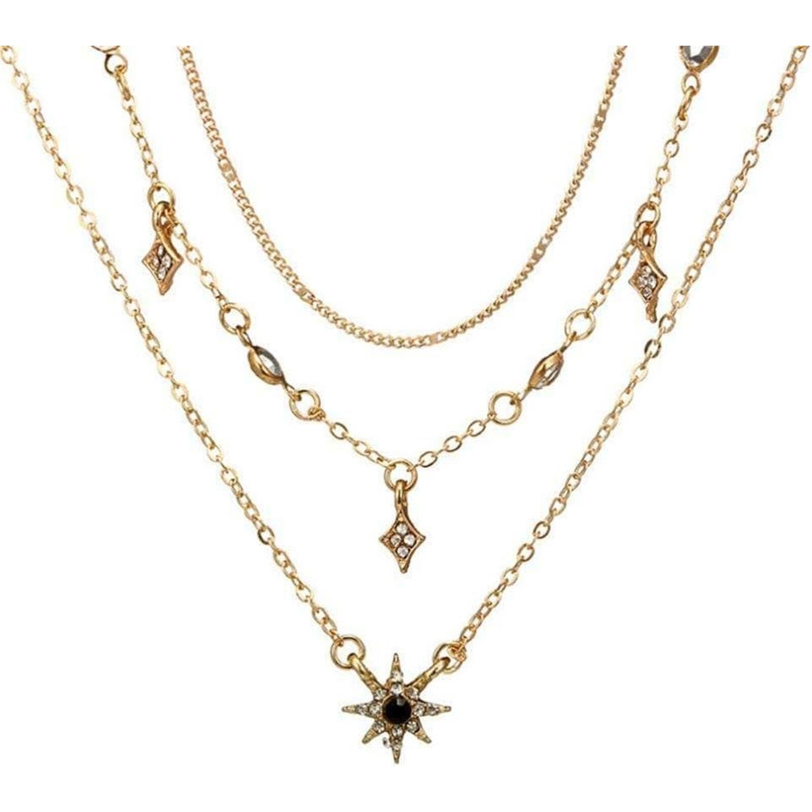 Multi Layered Chain Rose Gold Necklace