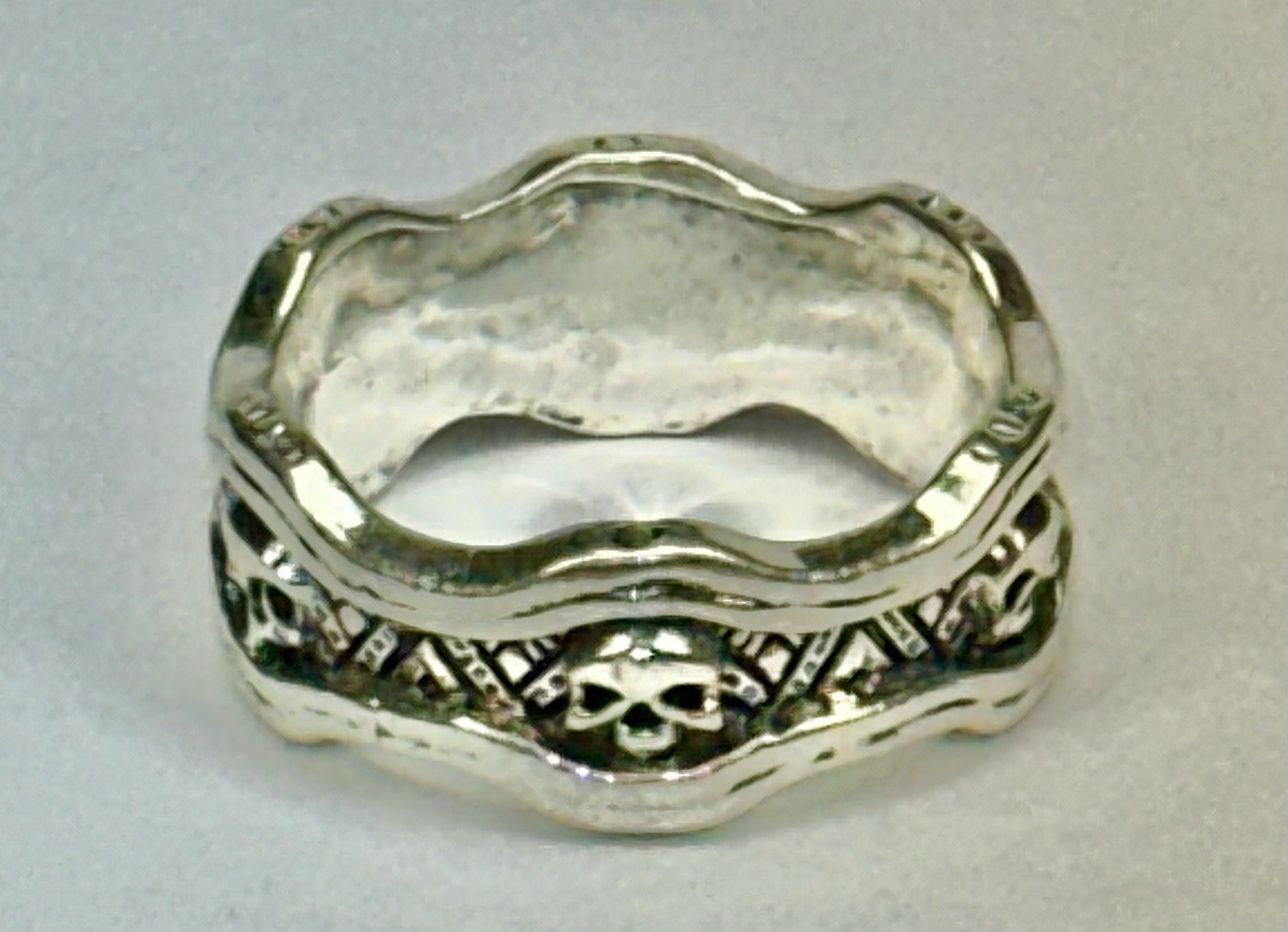 Gothic Skull Silver Ring 6 Head Celtic Knot Sz 15 Harley Davidson Biker Jewelry