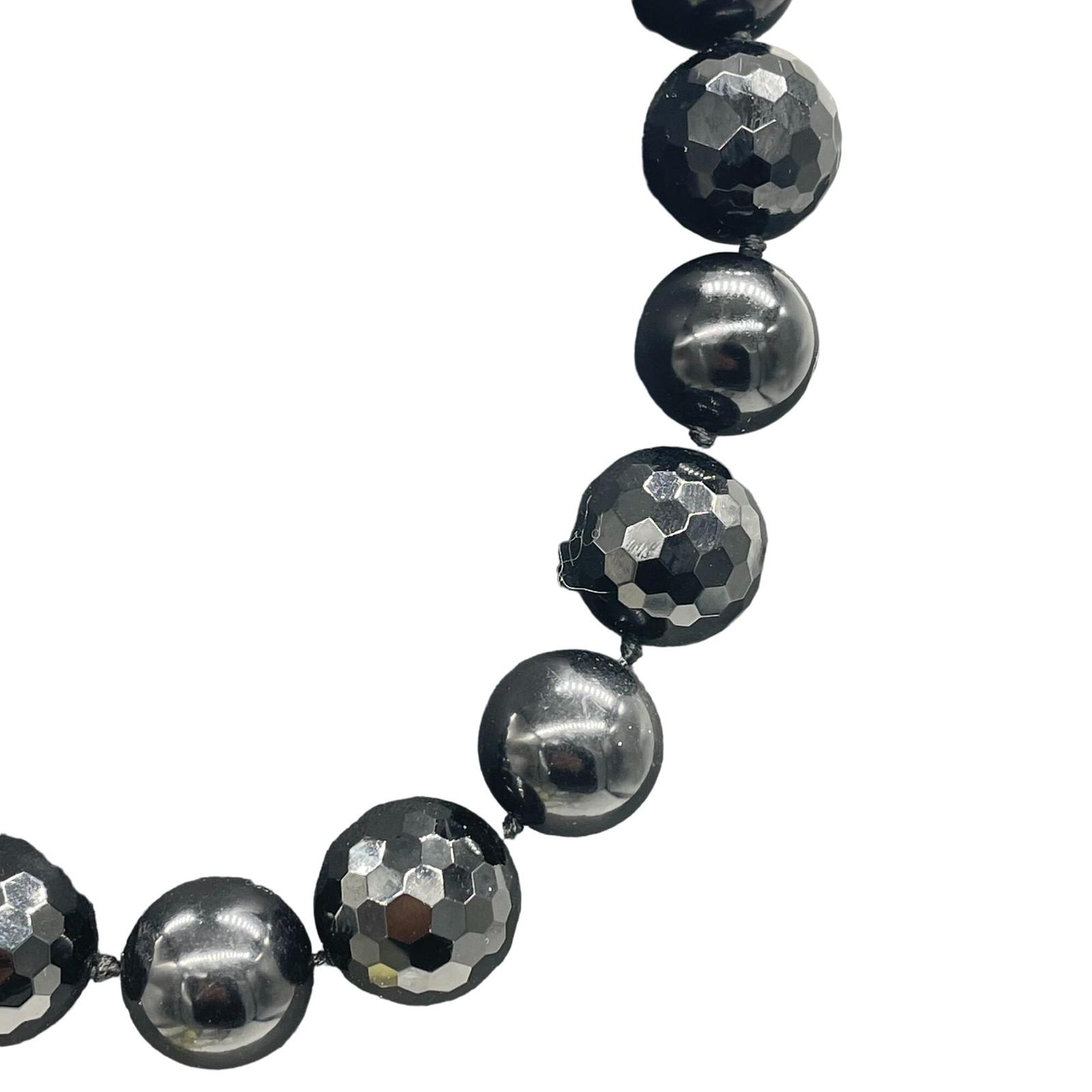 Black Chunky Ball Beaded Choker Necklace 16 to 18 Inches Classic Evening