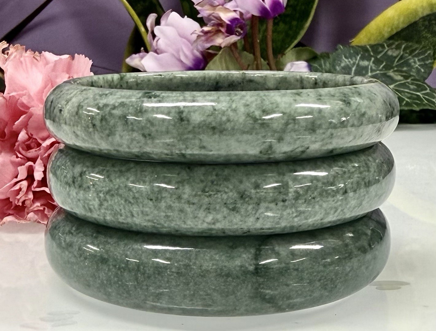 Wholesale Lot 3 Pcs Natural Burma Jade Bangle Crystal healing energy