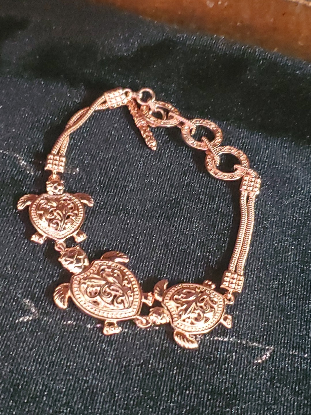Tortoise Magnetic Bracelet in 14K RG Over Copper 6.5- 8.0 in