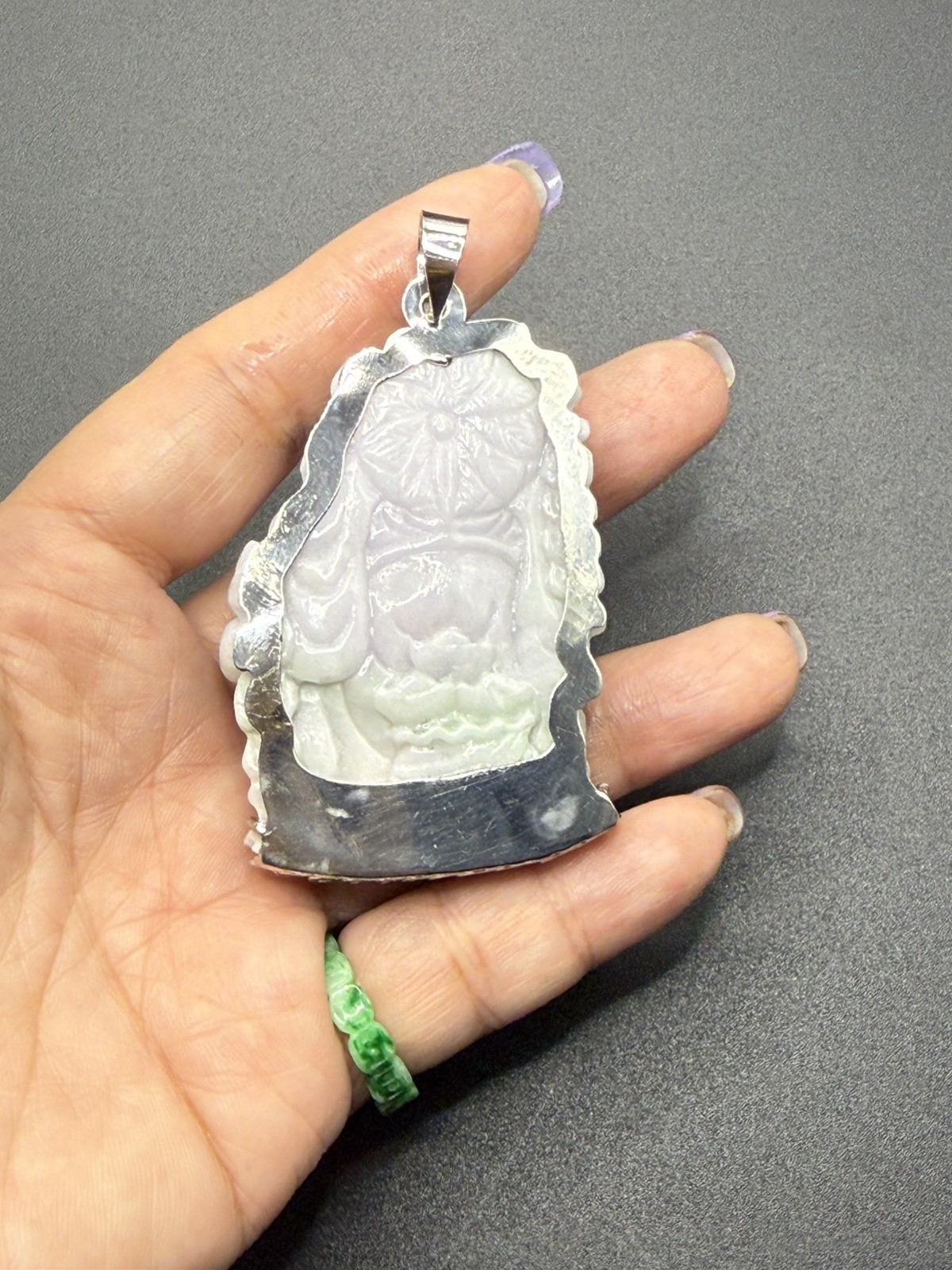 Maitreya laugh buddha Natural Jade natural color Pendant Phật Di Lạc