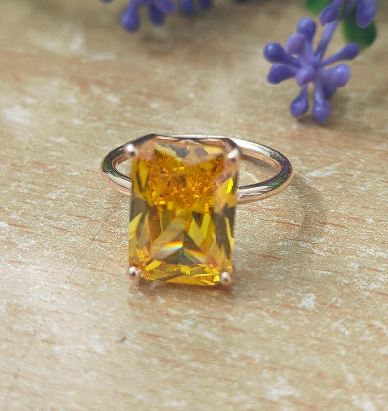 Citrine Ring, Brass Gold Alloy, Gemstone Ring, Birthday Gift Her, Women Ring
