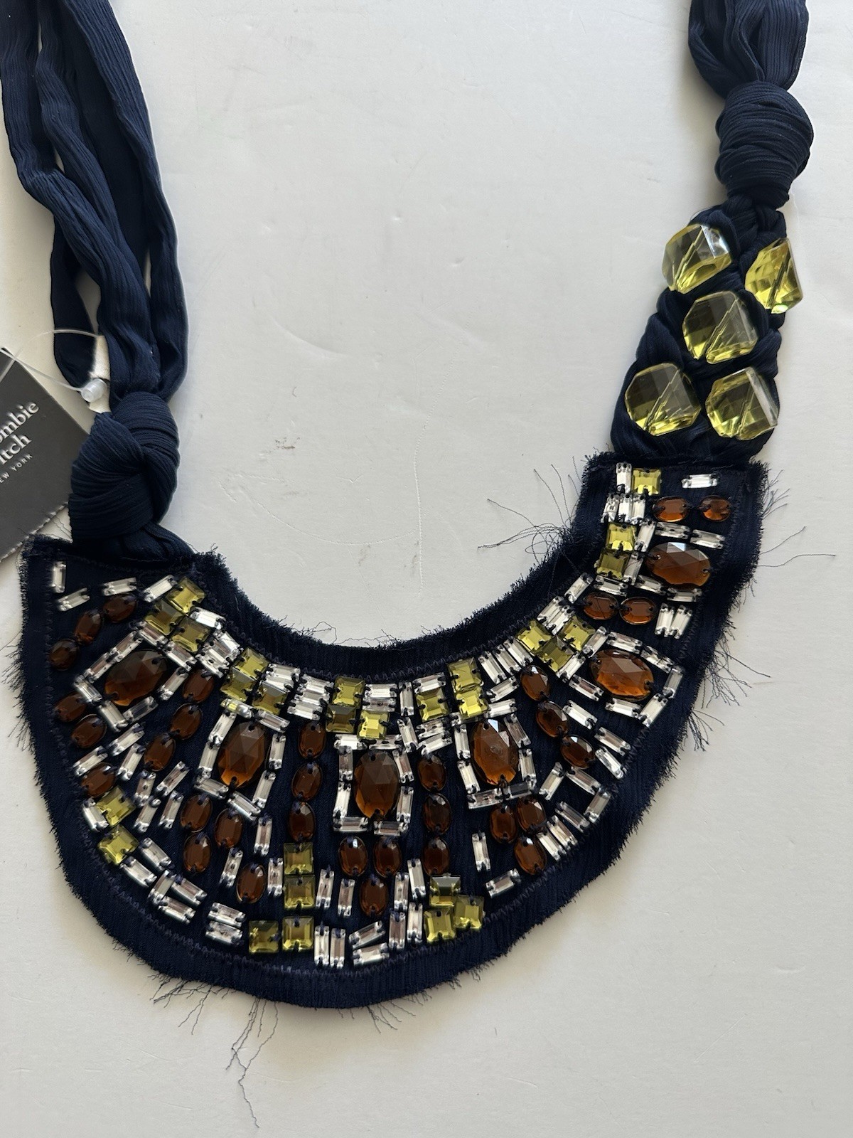 New Abercrombie & Fitch Statement Bib Necklace/Belt Rhinestone Rare Back School