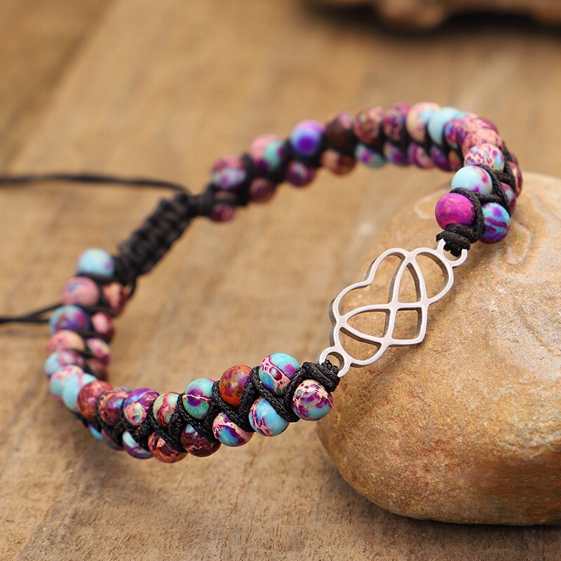 Handmade Braided Natural Stone Healing Reiki Women Girls Bracelet Lover Gifts